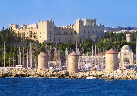 View of Rhodes town from the sea